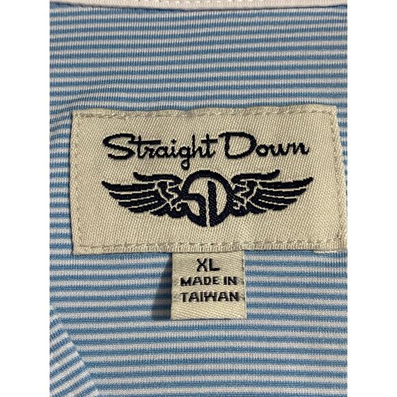 Straight Down Golf Pullover – Men’s XL, Blue/White Stripe, 1/4 Zip Long Sleeve - Picture 6 of 10